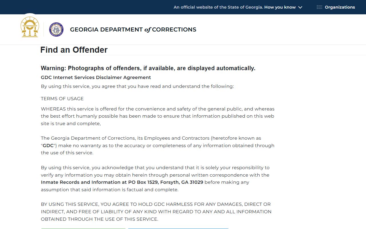 Telfair County arrest records and court charges GDC offender query
