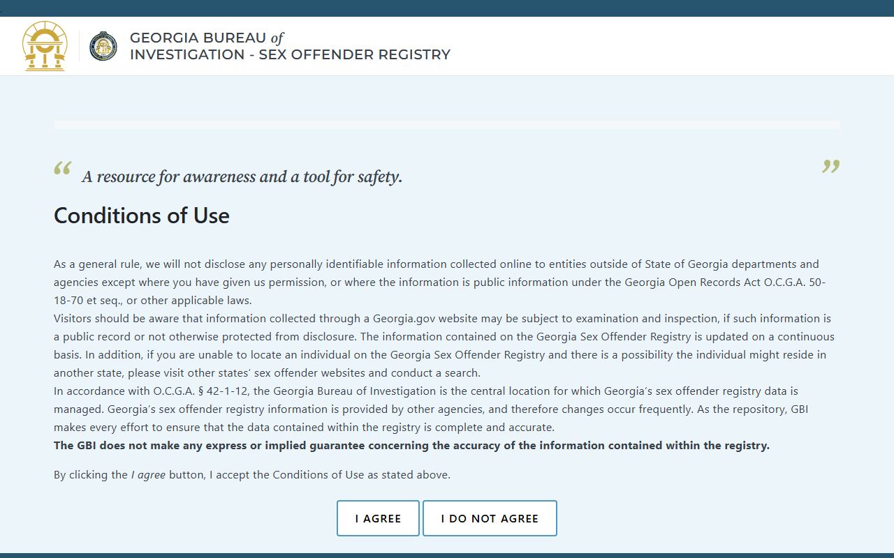 Telfair County arrest records GBI sex offender registry search