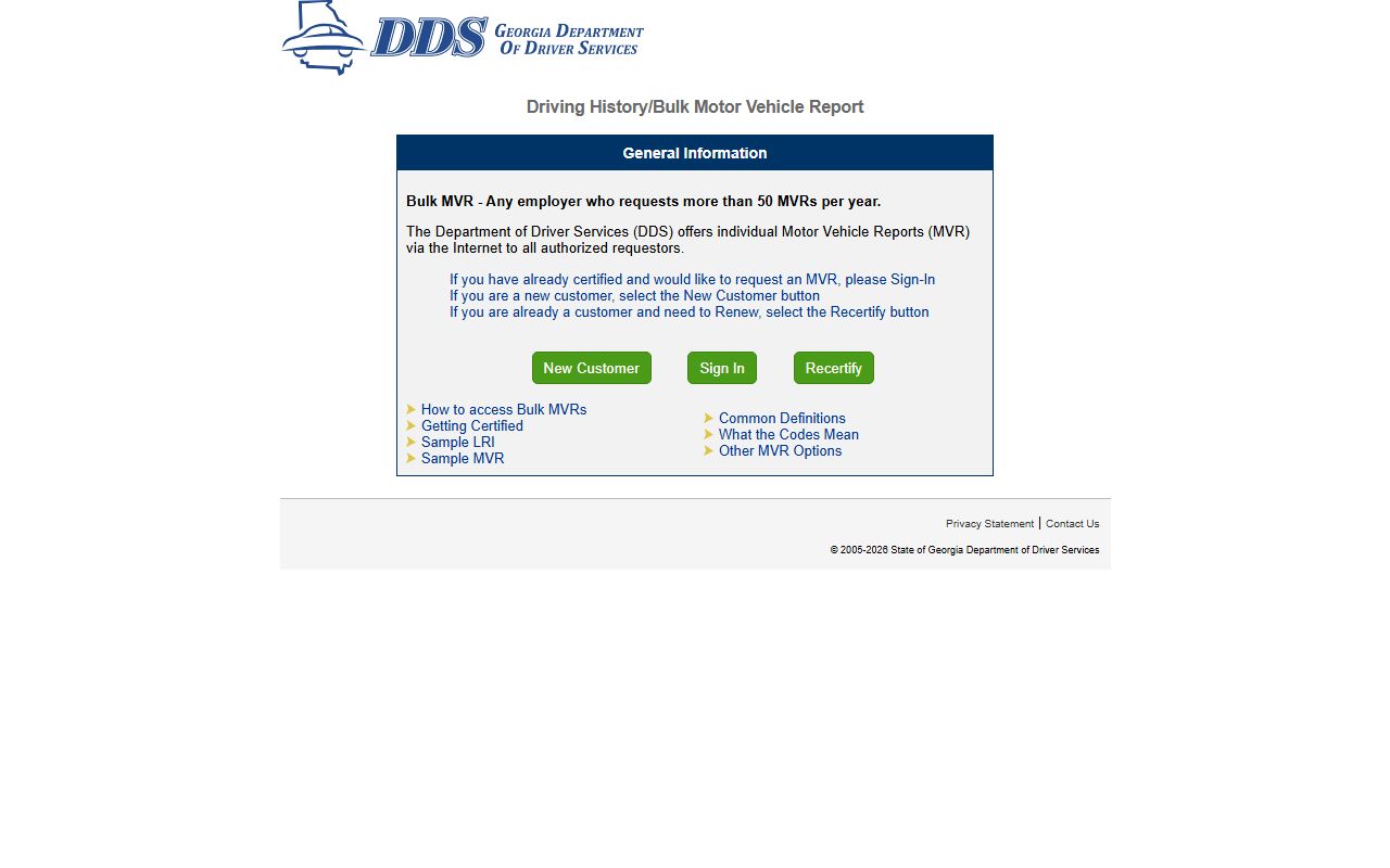 Telfair County traffic court records DDS online MVR portal