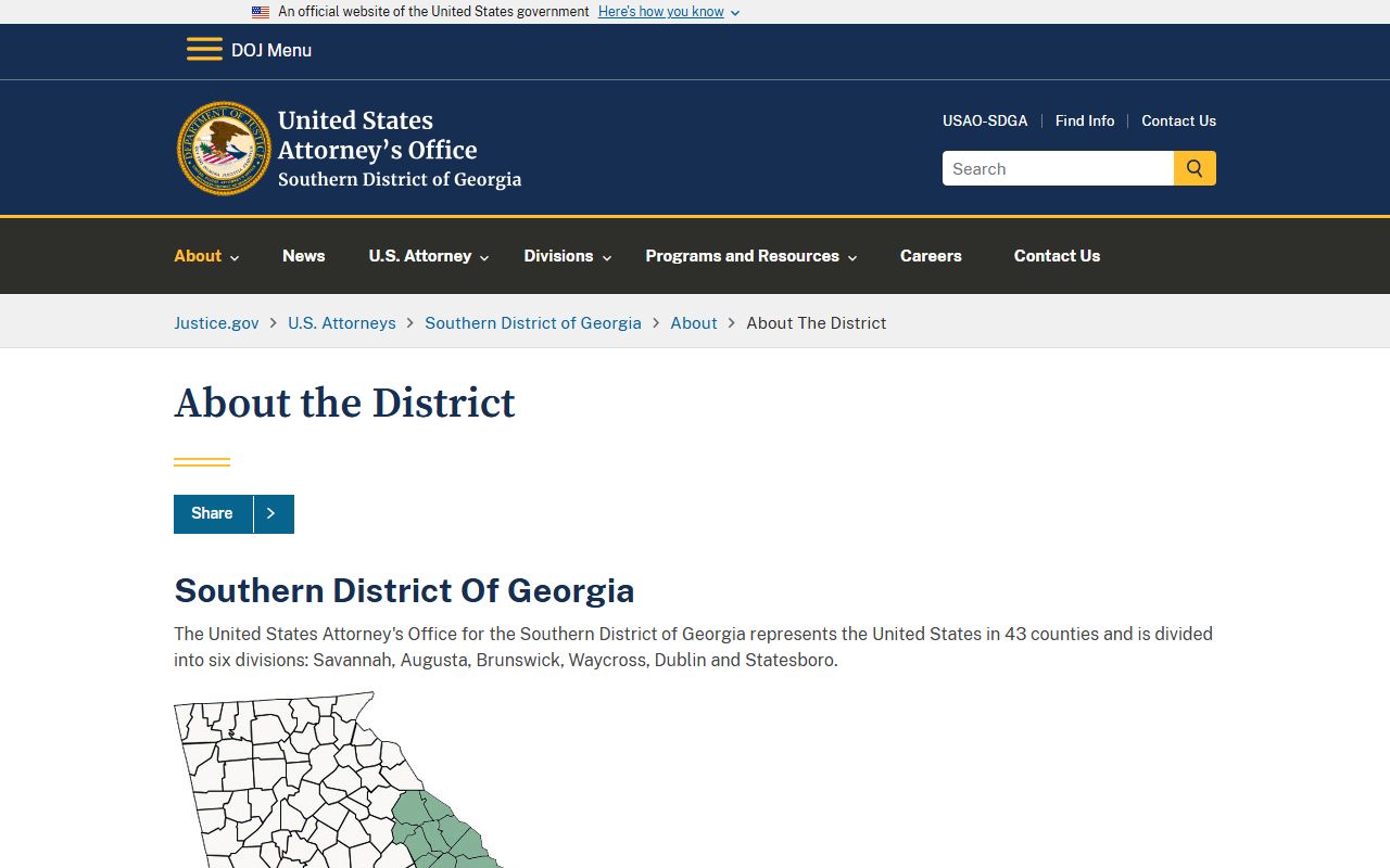 Telfair County warrant search federal district distinction